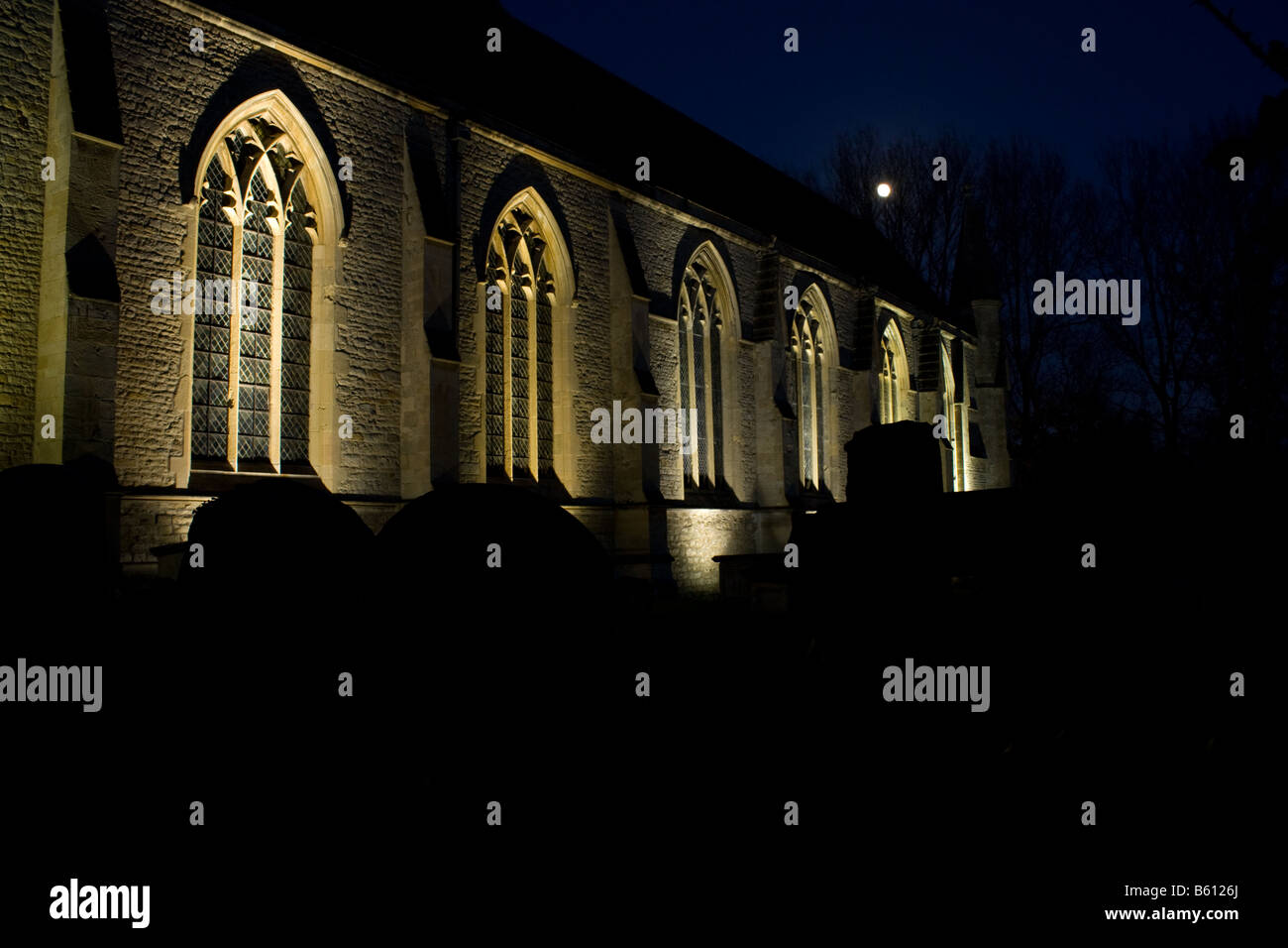 Eine nächtliche Szene von dorchester Abbey Stockfoto