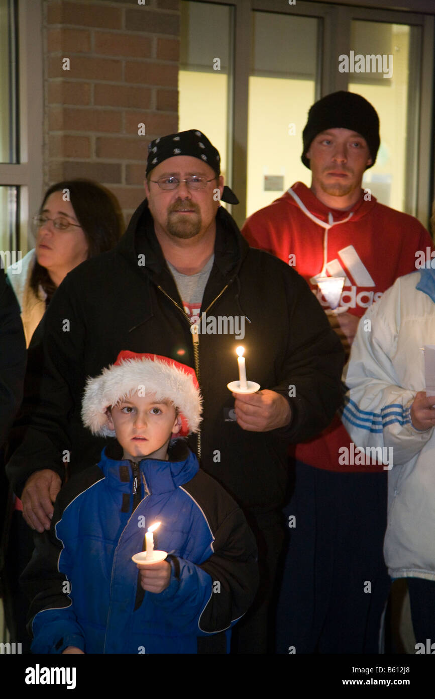 Kerzenlicht-Mahnwache erinnert sich obdachlose Menschen, die gestorben Stockfoto