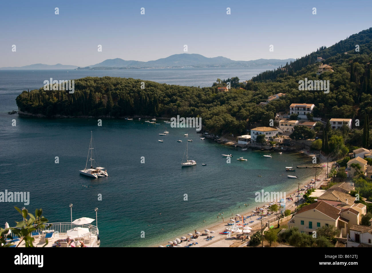 Kalami Beach & Bucht, Nord Korfu, Korfu, Griechenland, Europa Stockfoto