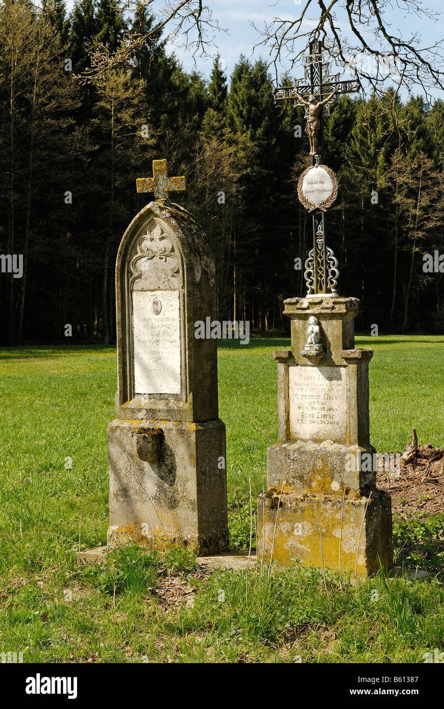 Memorial kreuzt in der Nähe von Lage in den Lallinger Winkel, Bayerischer Wald, Niederbayern Stockfoto