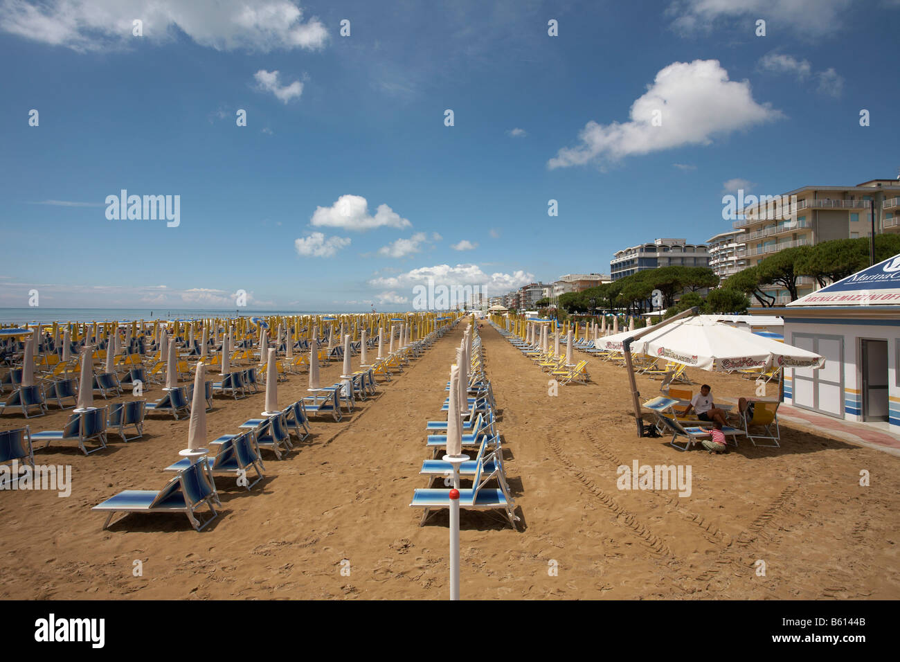 Leeren Strand in Jesolo, obere Adria, Italien, Europa Stockfoto, Bild