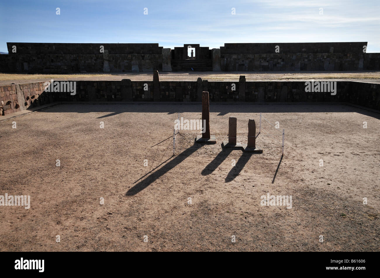 Archäologische Stätte Tihuanaku, UNESCO-Weltkulturerbe, La Paz, Bolivien, Südamerika Stockfoto