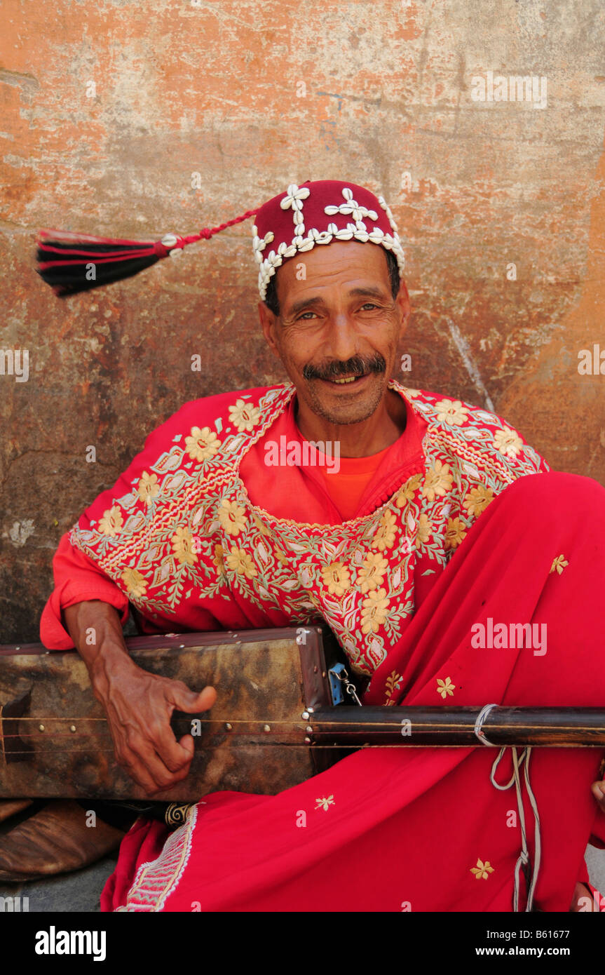Straßenmusiker, Marrekesh, Marokko, Afrika Stockfoto