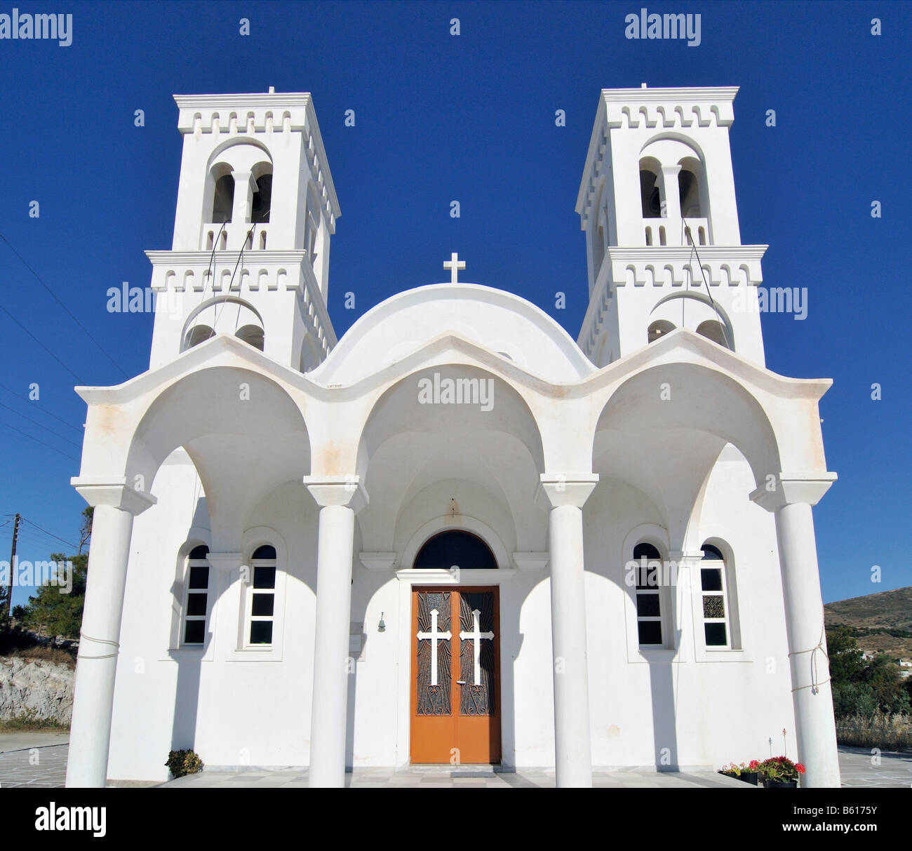 Griechisch-orthodoxe Kirche auf Naxos, Kykladen, Griechenland, Europa Stockfoto