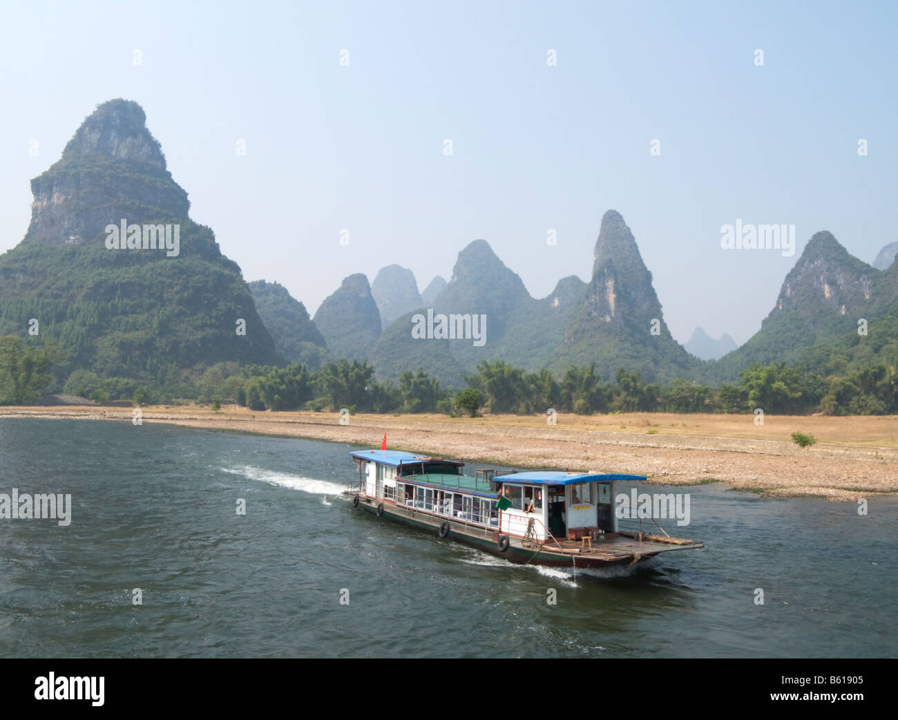 Li-Fluss Kreuzfahrt, Guilin und Yangshuo Guangxi China Stockfoto
