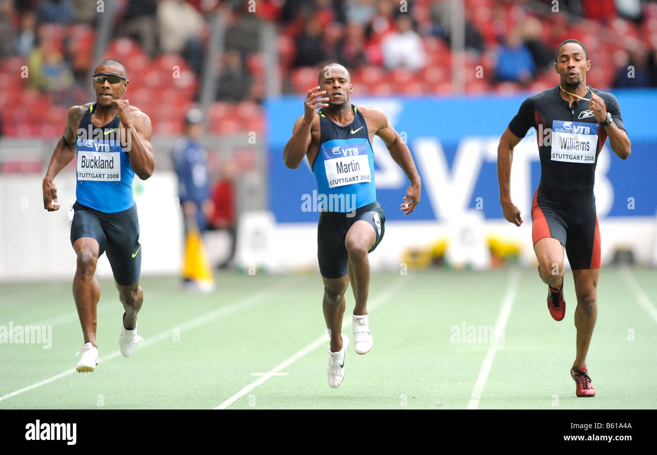 Stephane BUCKLAND, MRI, links, 200m Sprint vor Rodney MARTIN, USA, Center, den ersten Platz und Christopher WILLIAMS, Marmelade, Stockfoto