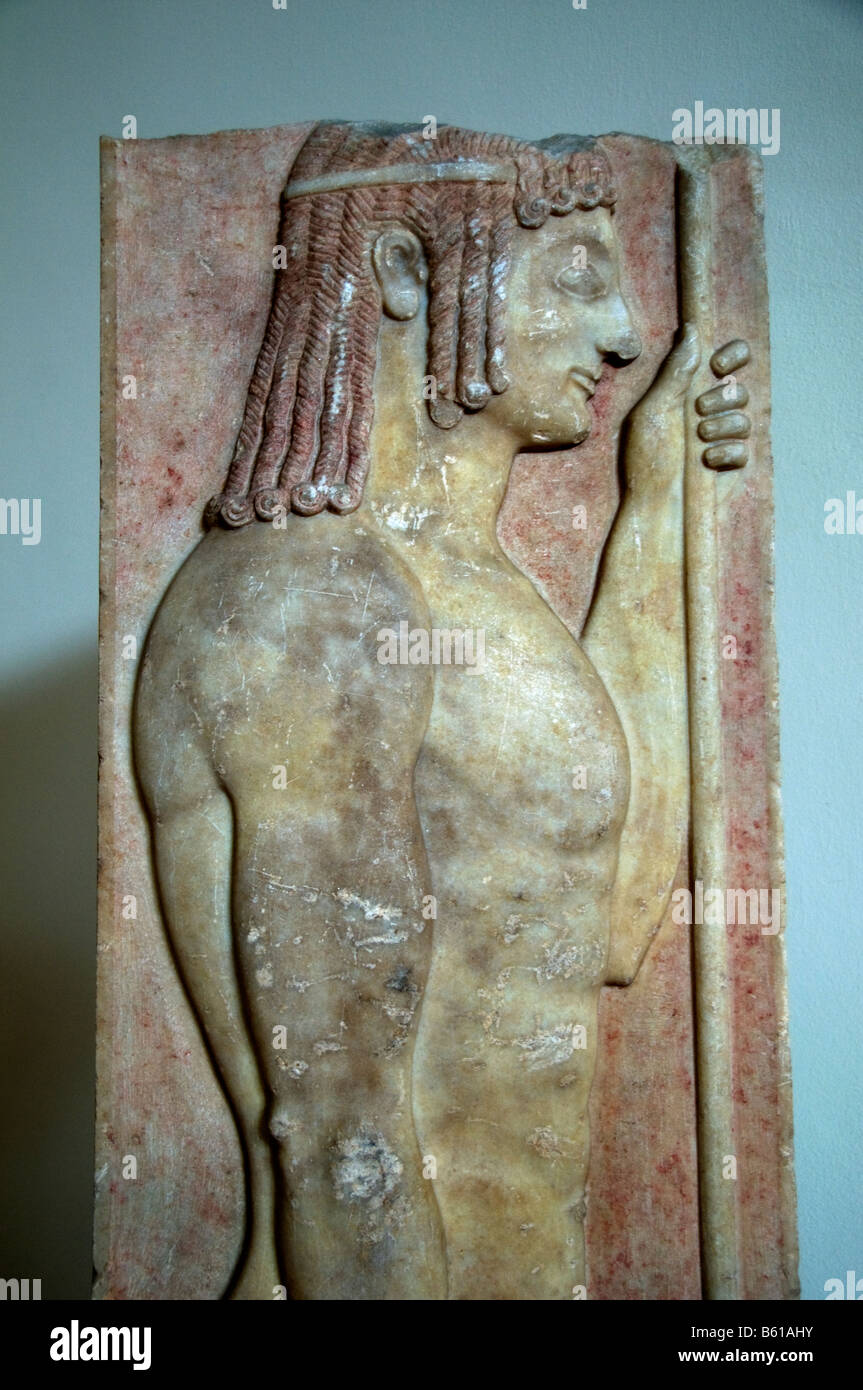 Grab Stele parischen Themistokleian 550 540 BC griechischen Athen Stockfoto