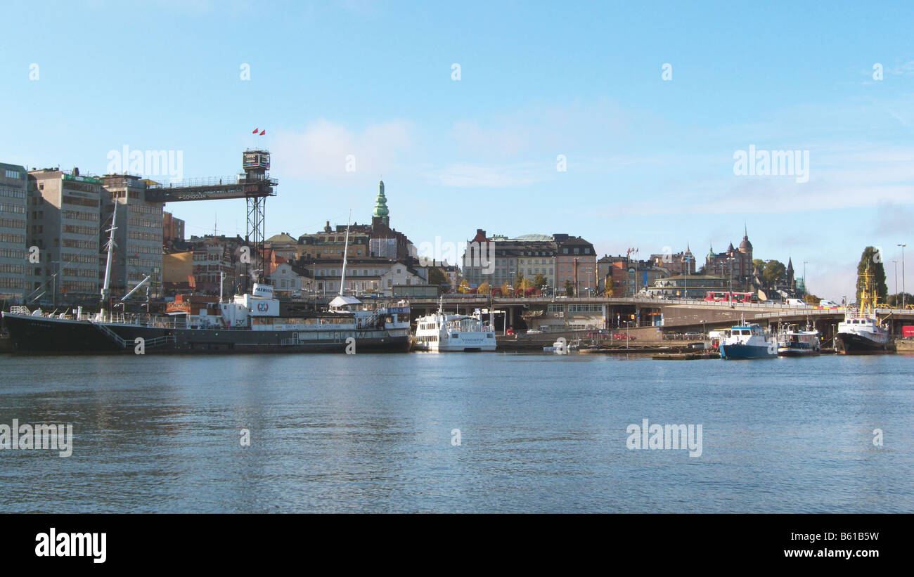 Slussen, Katarina Aufzug in Stockholm. Stockfoto