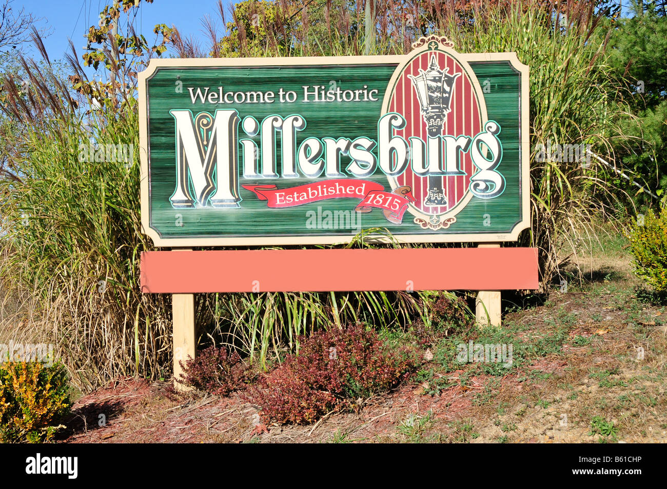 Willkommen Sie Schild Millersburg Ohio Holmes County Amish Gemeinschaft U S Stockfoto