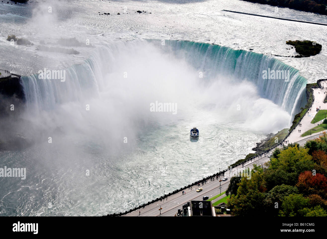 Luftaufnahme der Niagarafälle vom Skylon Tower Ontario Kanada Stockfoto