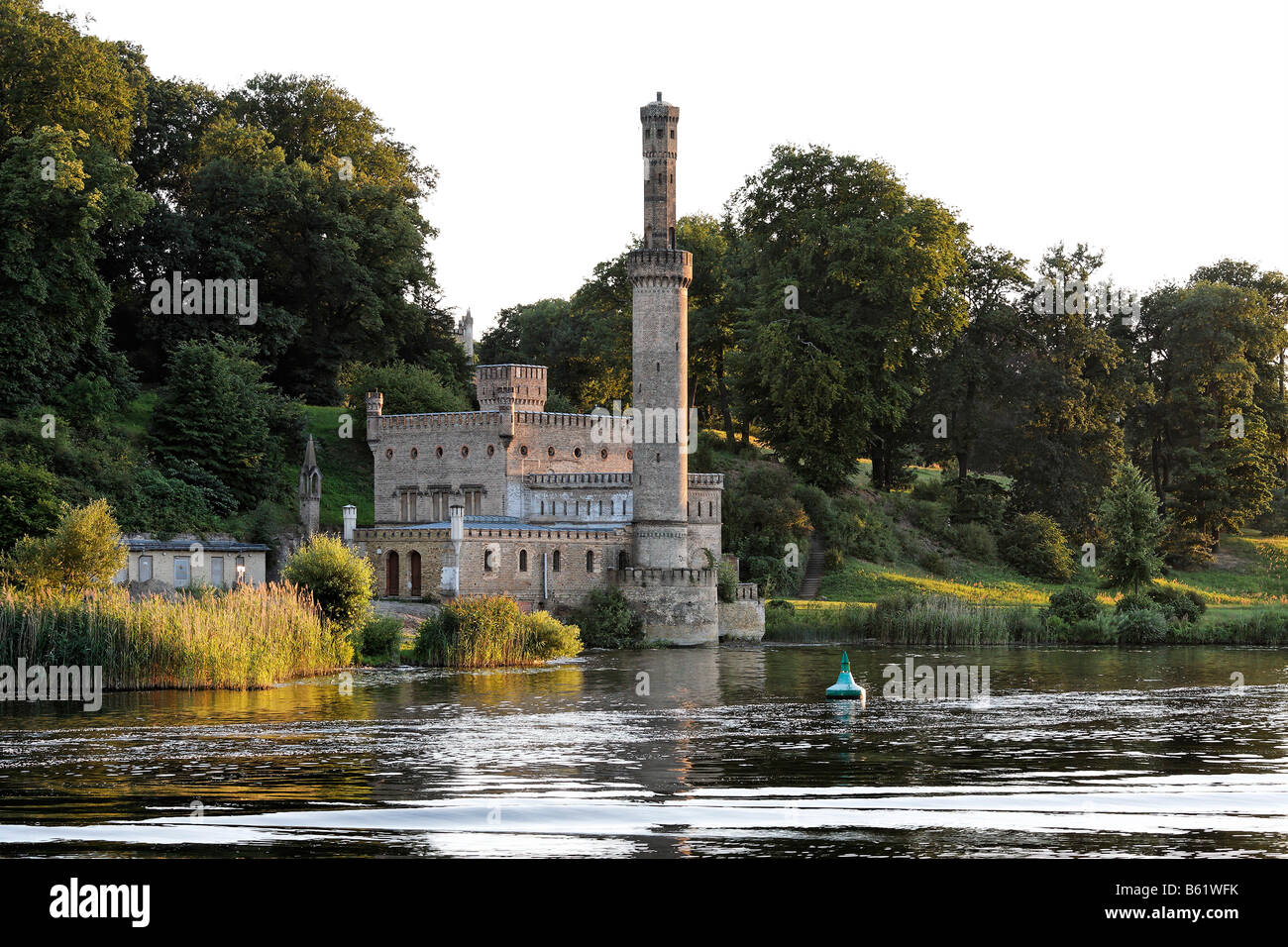 Dampf erzeugen Hall, am Ufer des Sees Tiefe siehe Babelsberger Park, Potsdam, Brandenburg, Deutschland, Europa Stockfoto