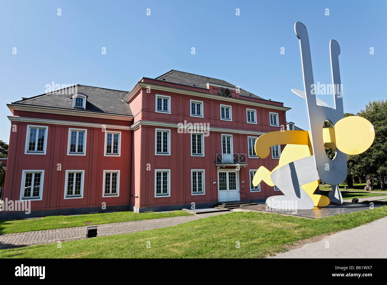 Schloss Oberhausen, Ludwig Galerie, Skulptur von Keith Haring, Ruhrgebiet, Nordrhein-Westfalen, Deutschland, Europa Stockfoto