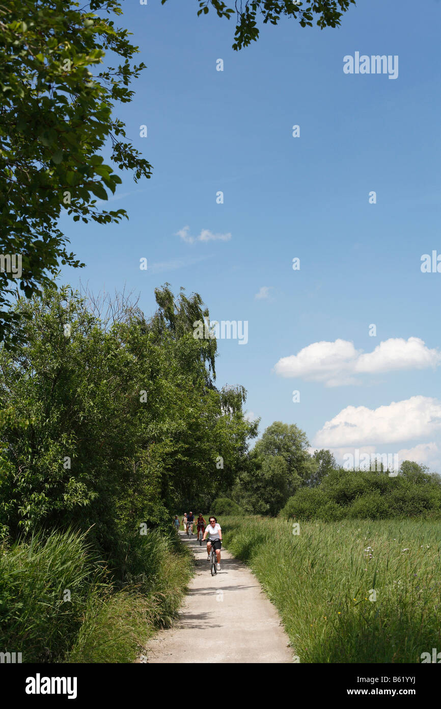 Cycle Track und Wanderweg in der Nähe von Prien, Chiemgau, Oberbayern, Deutschland, Europa Stockfoto
