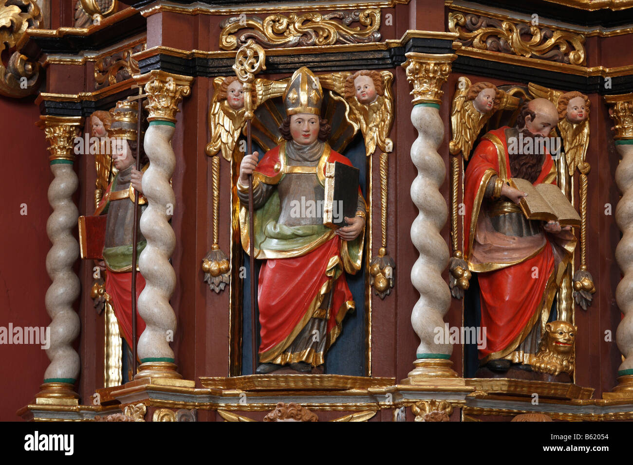Kanzel in der Propst von St. Peter in Petersburg in der Nähe von Fulda, Rhön, Hessen, Deutschland, Europa Stockfoto