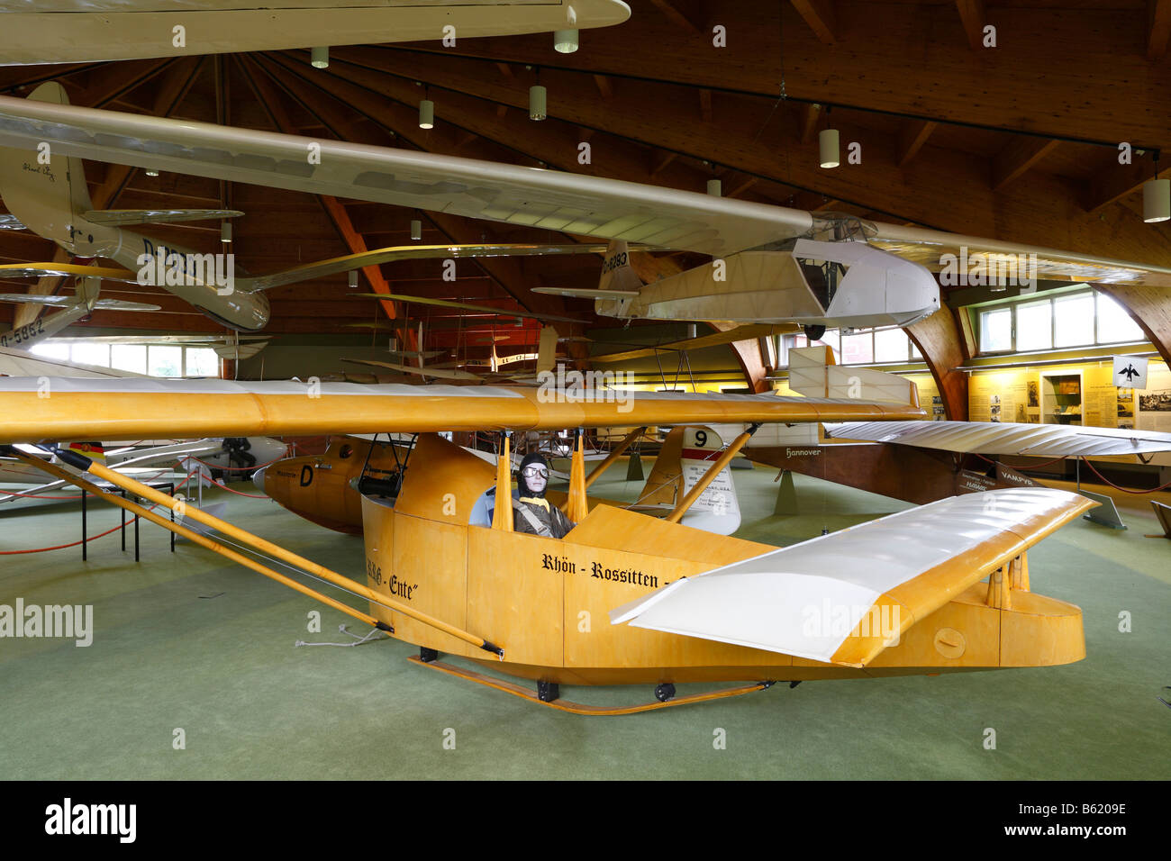 Rhön-Rossiten Flugzeuge, Deutsches Segelflugmuseum Wasserkuppe, deutschen Segelflug Museum Wasserkuppe, Rhön, Hessen, Deutschland, Europa Stockfoto