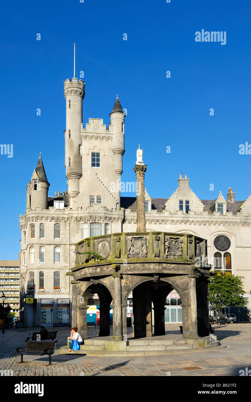 Aberdeen Castlegate, Schottland, Großbritannien, Europa Stockfoto