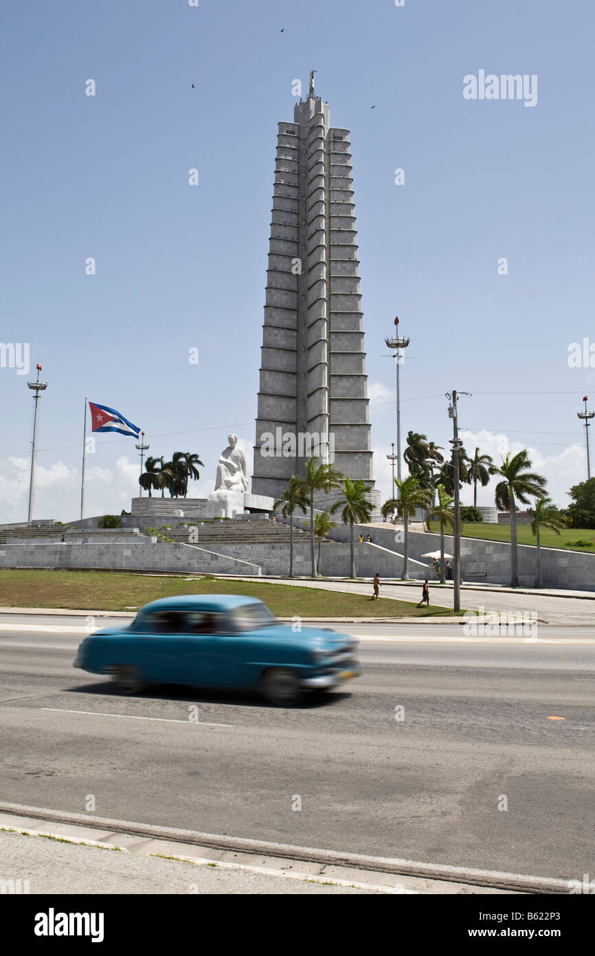 Denkmal für Jose Marti auf dem Platz Plaza De La Revolucion in Havanna, Kuba, Karibik Stockfoto