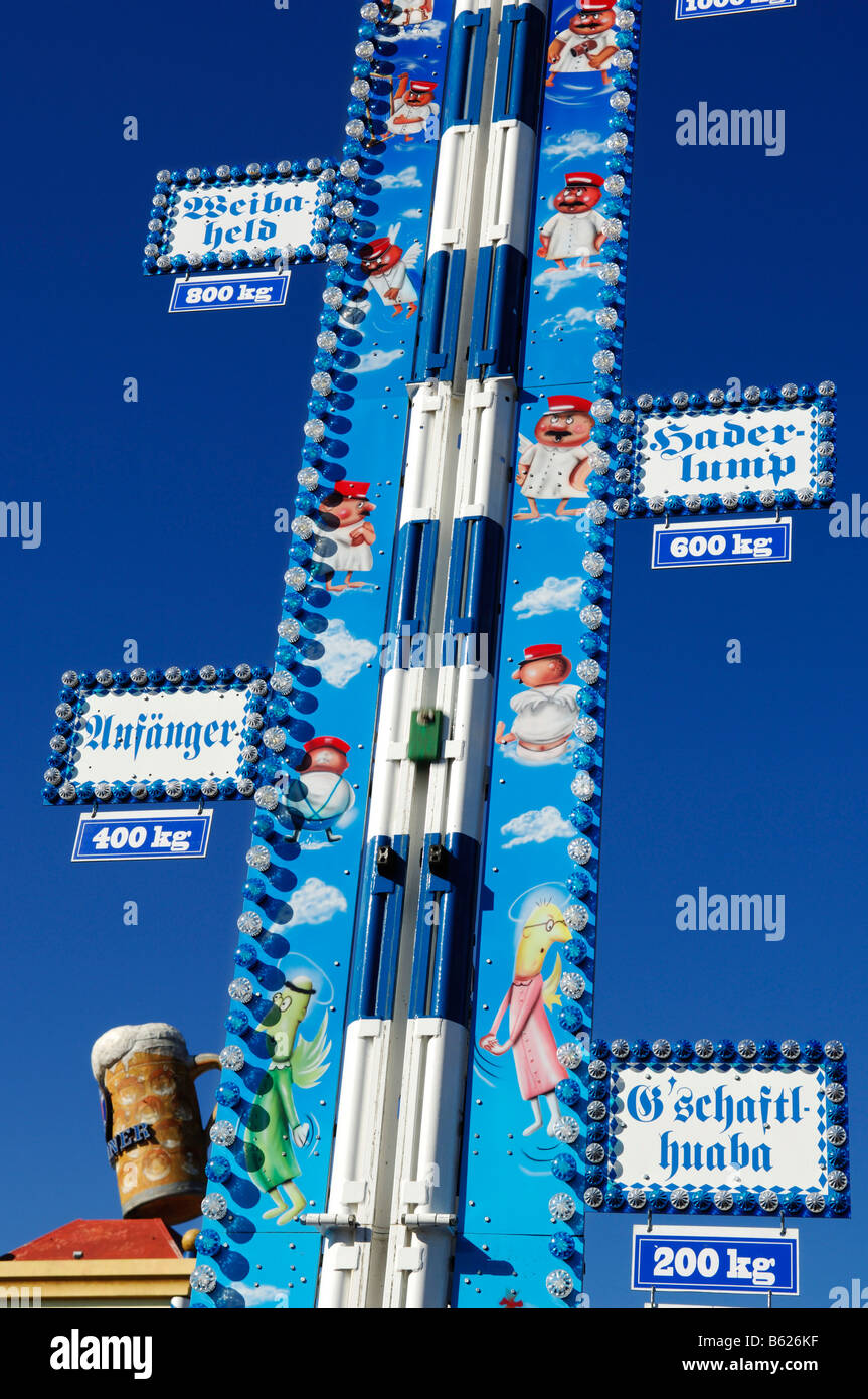 Hohen Stürmer oder Stärke Tester, Wies'n, Wiesn, München, Bayern, Deutschland, Europa Stockfoto