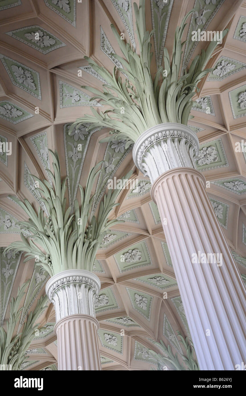 Säulen und Palm Kapital, Nikolaikirche oder St. Nicholas Church, Leipzig, Sachsen, Deutschland, Europa Stockfoto