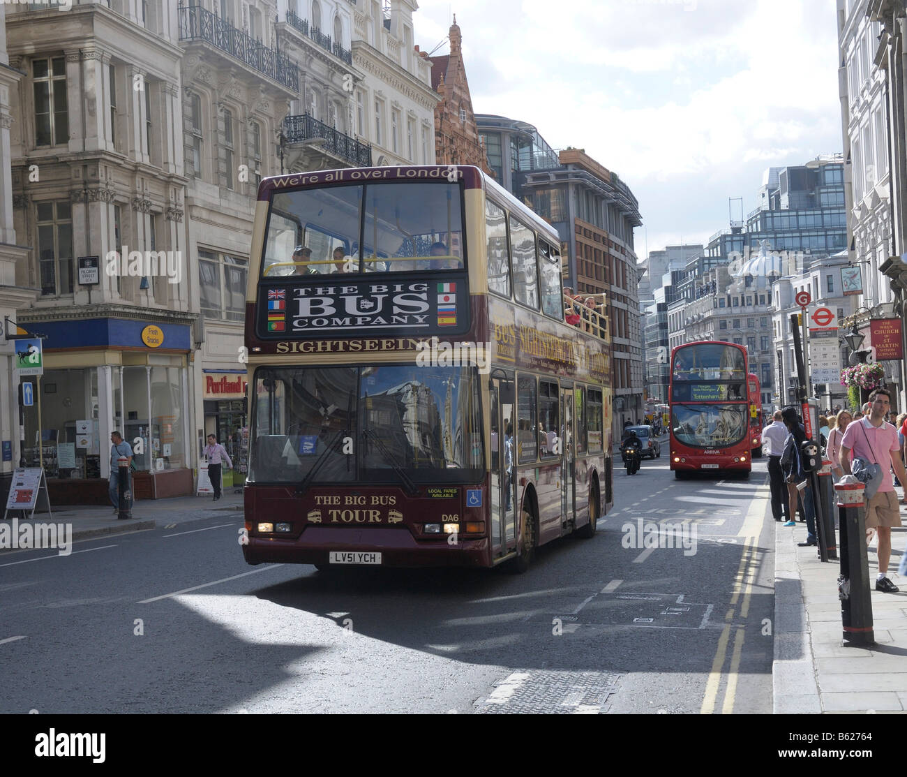 Doppeldecker Bus, Ludgate Hill, London, Großbritannien, Europa Stockfoto