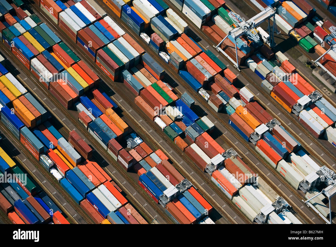 Holland, Zuid Holland, Rotterdam, Hafen, Aerial Container-Hafen. Stockfoto