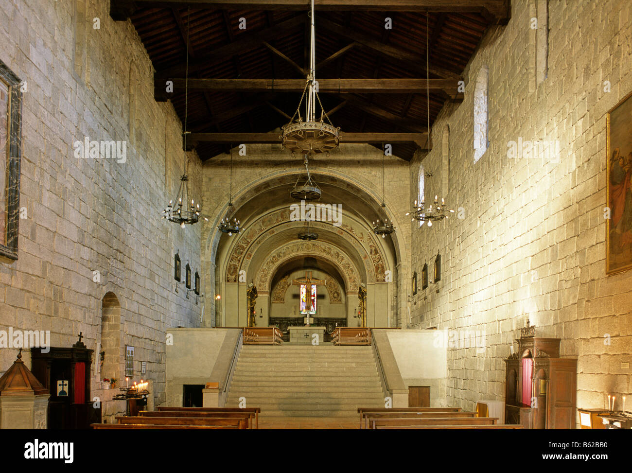 Abtei Kirche, Abbazia di San Salvatore Abtei, Abbadia San Salvatore, Provinz Siena, Toskana, Italien, Europa Stockfoto
