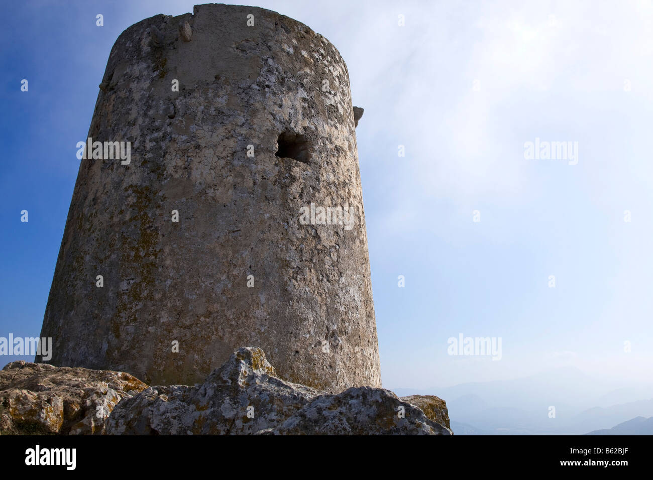 Talaia d'Albercutx, eine alte Piraten-Wachturm am Kap Formentor, Mallorca, Balearen, Spanien, Europa Stockfoto