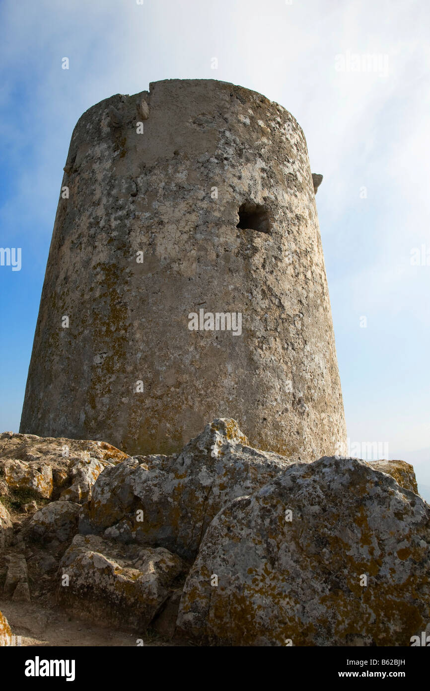 Talaia d'Albercutx, eine alte Piraten-Wachturm am Kap Formentor, Mallorca, Balearen, Spanien, Europa Stockfoto