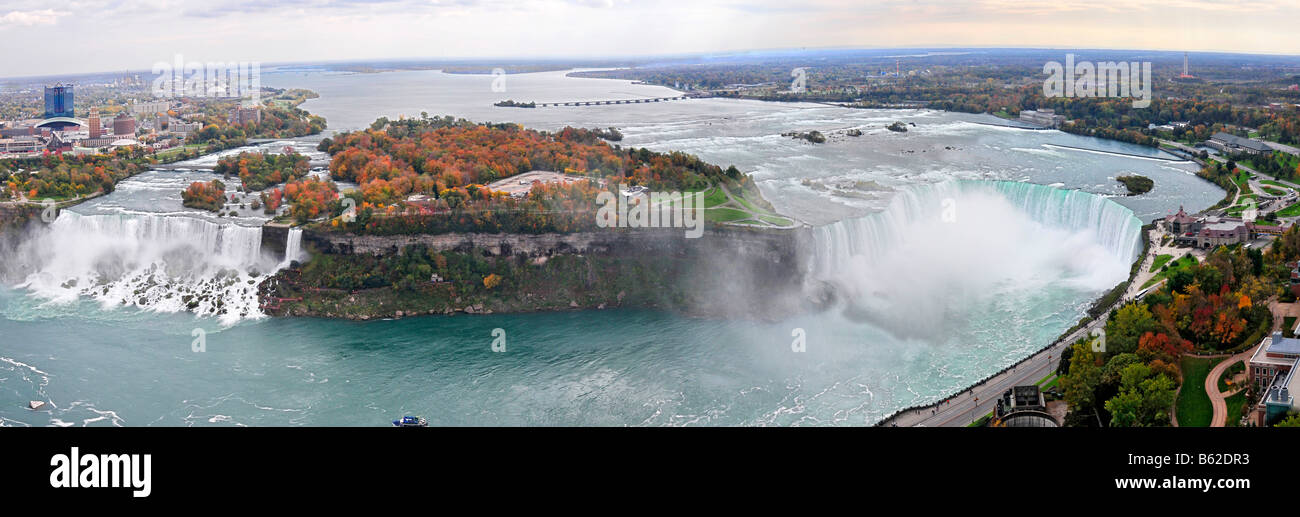 Luftaufnahme der Niagarafälle vom Skylon Tower Ontario Kanada Stockfoto