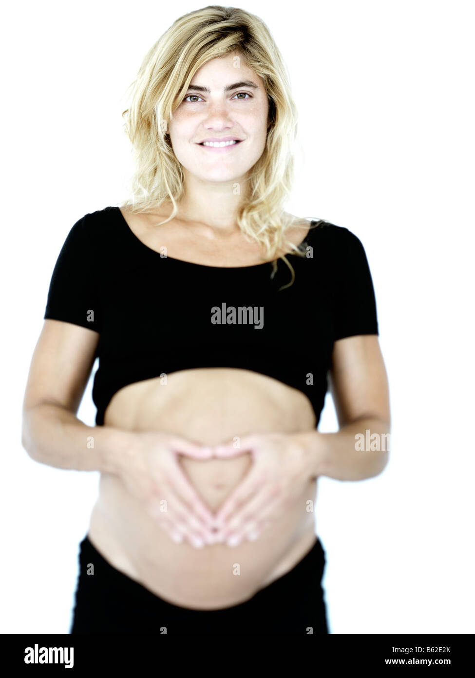 33 Jahre alten kaukasischen schwangere Stockfoto