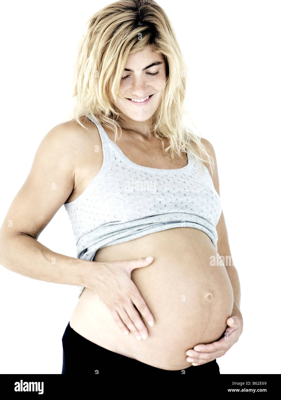 33 Jahre alten kaukasischen schwangere Stockfoto