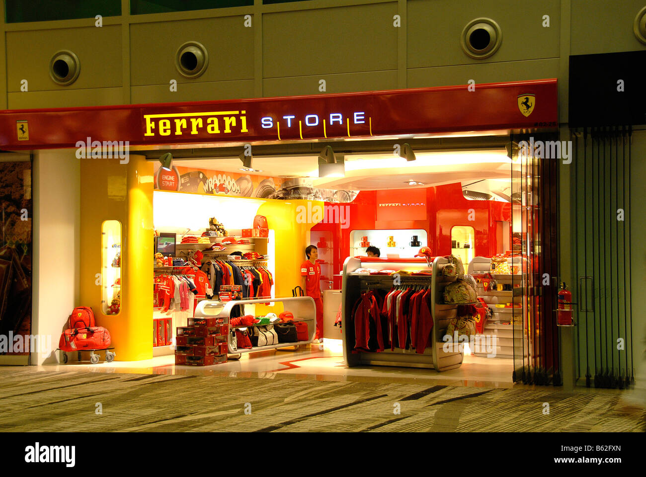 Tax free-Shop, Ferrari Store, Changi Airport, Singapore Stockfoto