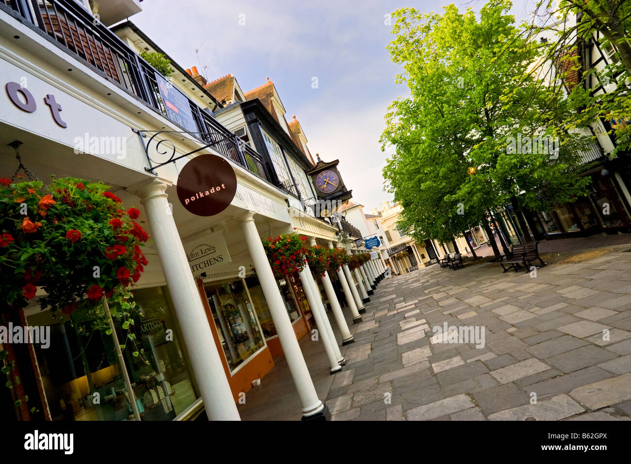 Die Pantiles, obere Spaziergänge, Royal Tunbridge Wells, Kent, England, UK Stockfoto