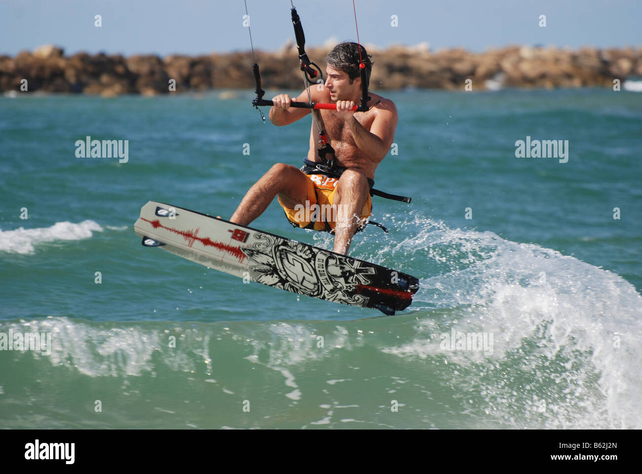 Kitesurfen Stockfoto