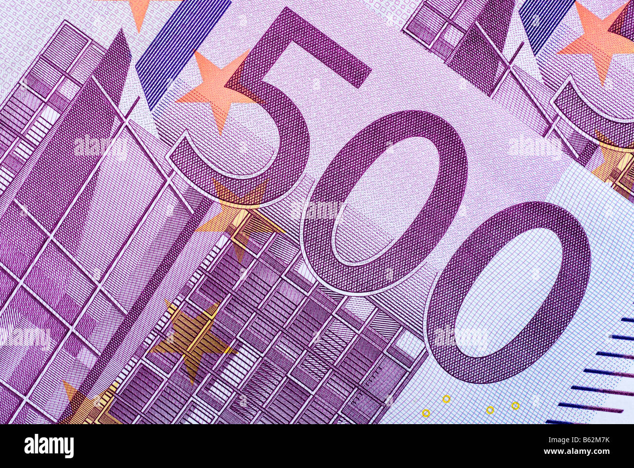 Nahaufnahme einer fünfhundert-Euro-Banknote Stockfoto