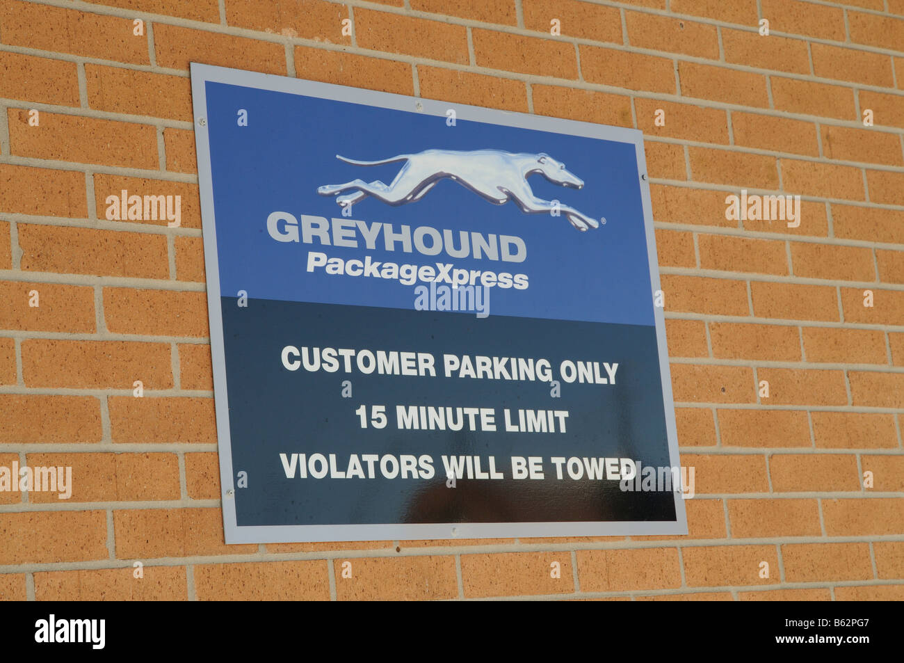 Greyhound Bus Corporation Firmenschild für den PackageXpress Teil ihrer