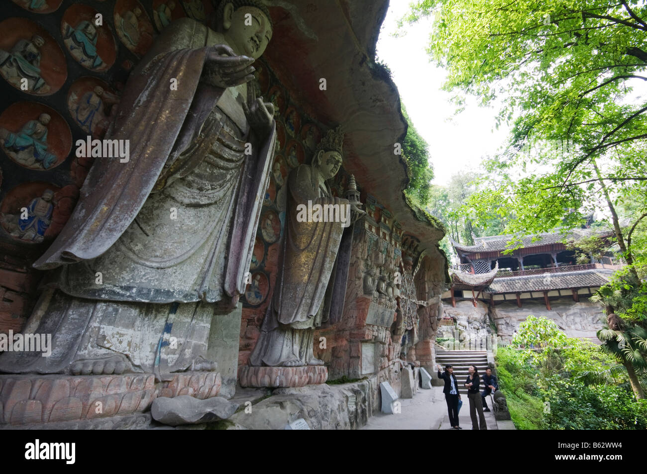 China Chongqing Gemeinde Dazu Stein Skulpturen zum UNESCO-Weltkulturerbe Stockfoto