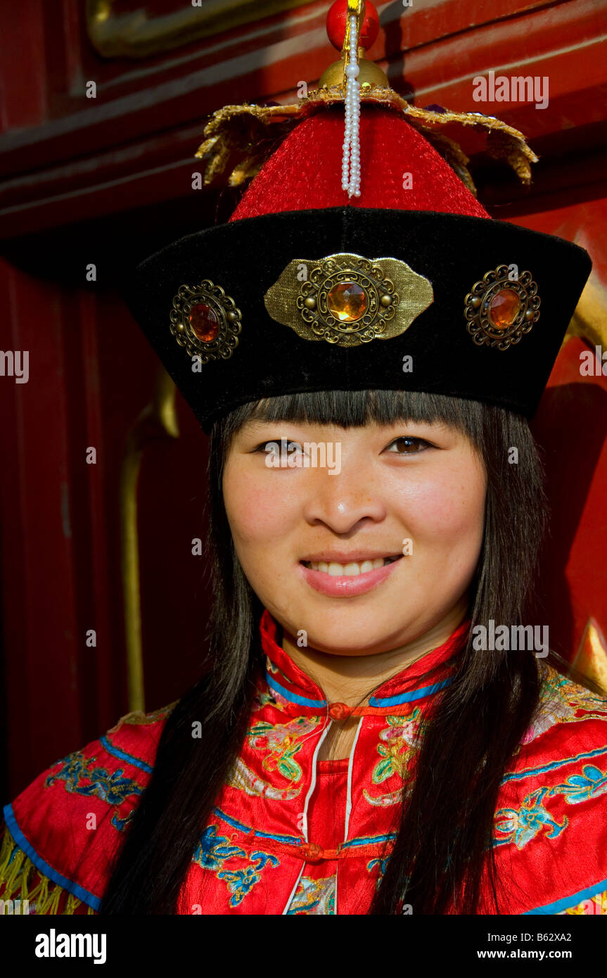 Frau trägt einen chinesischen Tracht Peking China Stockfoto