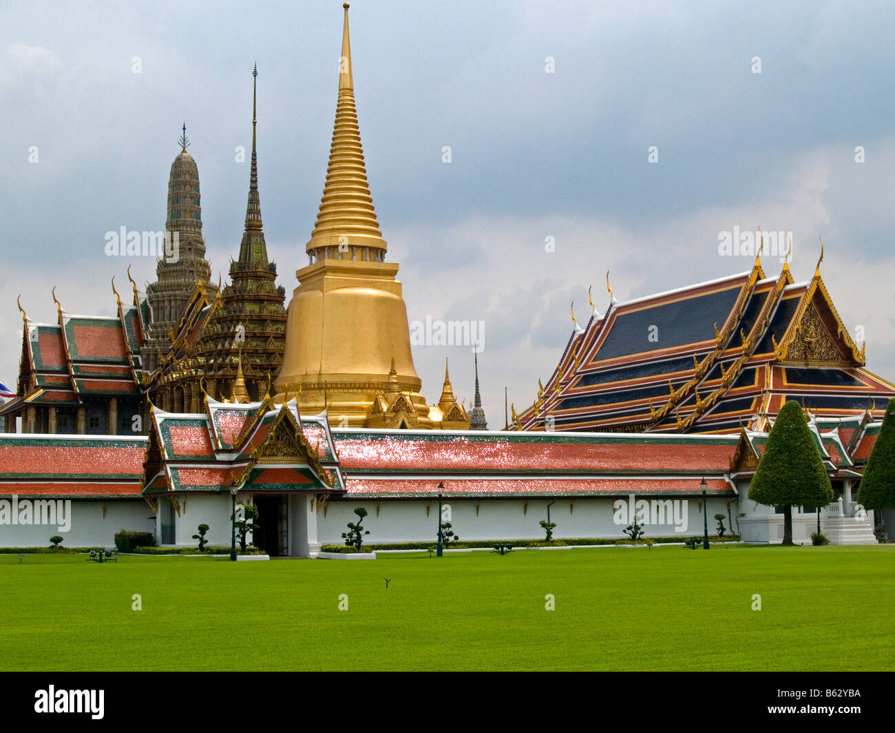 Sonne auf der Grand Palace und Wat Phra Kaeo in Bangkok Thailand Stockfoto