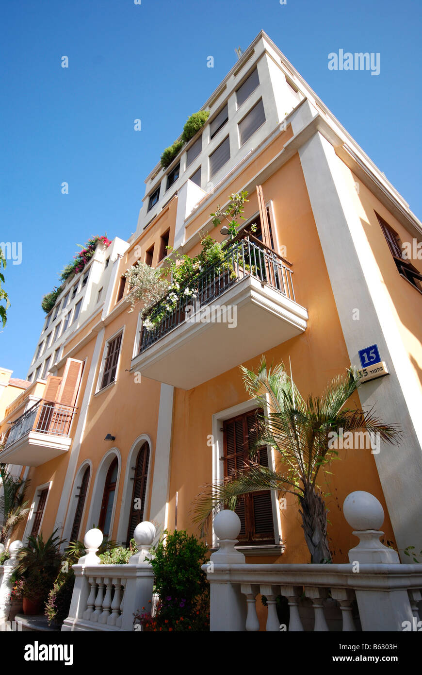 Israel Tel Aviv renoviert Bauhaus-Stil Gebäude bei 15 Balfour street Stockfoto