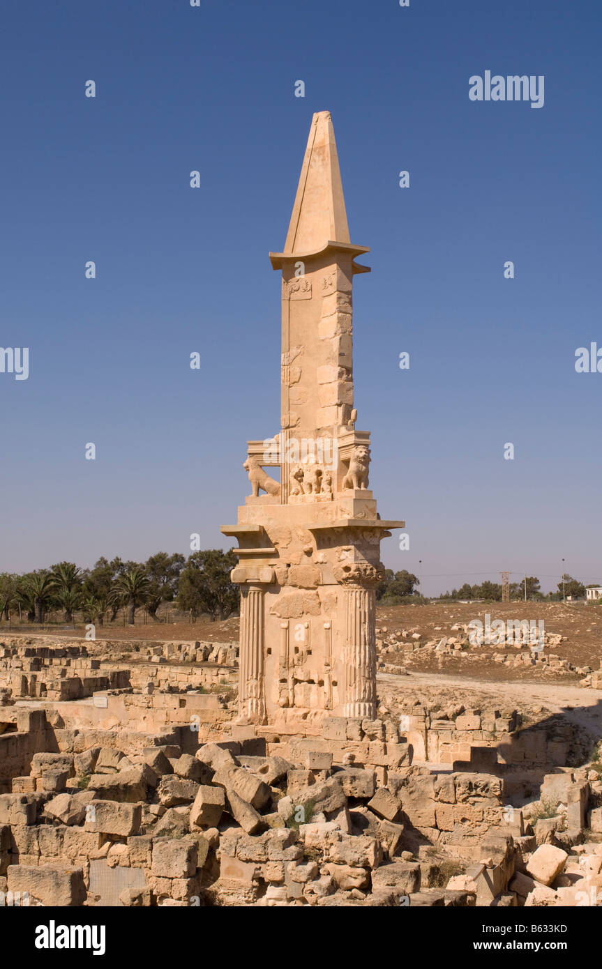 Sabratha Roman Website Tripolitanien Libyen Stockfoto