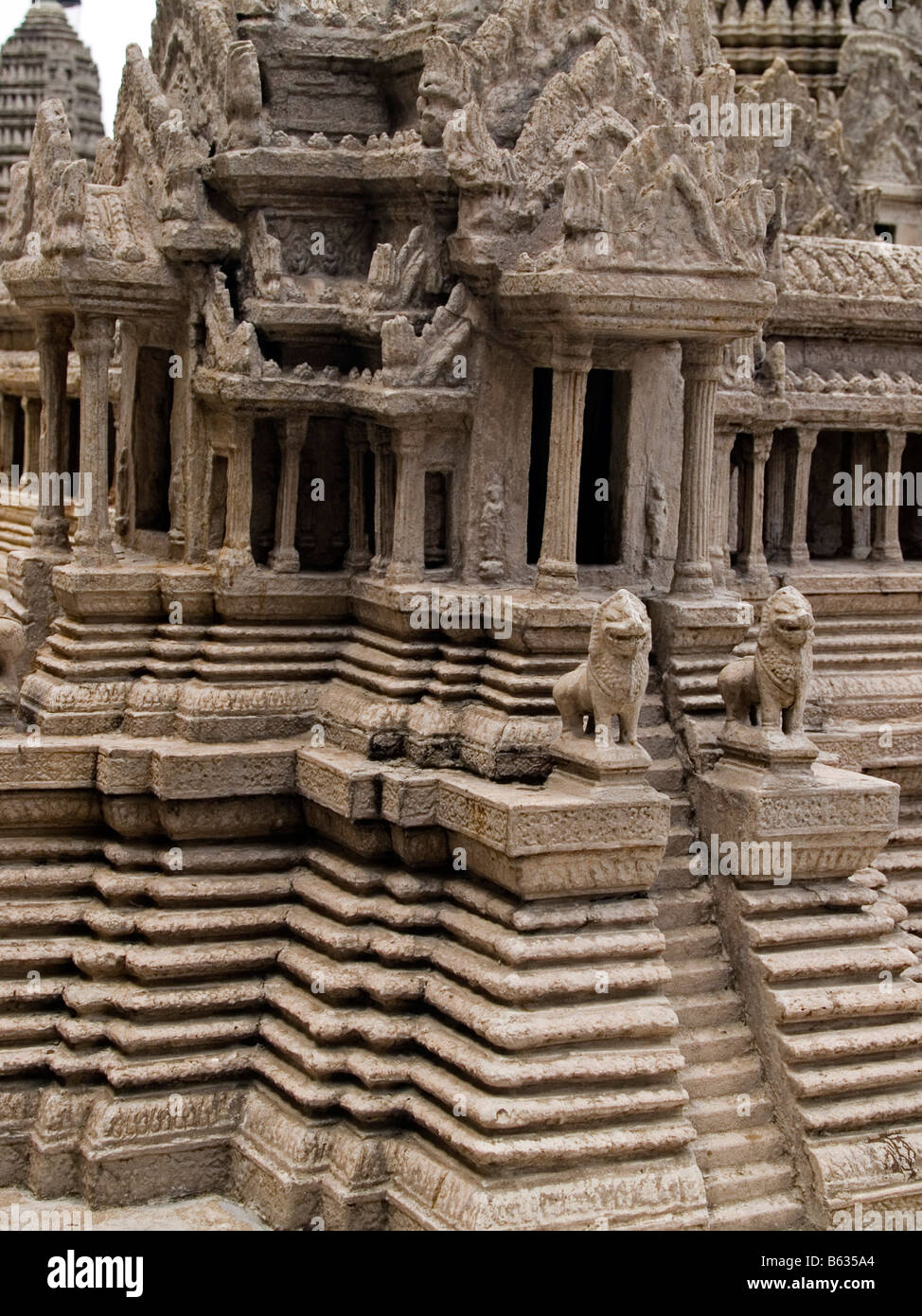 Modell der Tempel von Angkor Wat im Grand Palace in Bangkok Thailand Stockfoto
