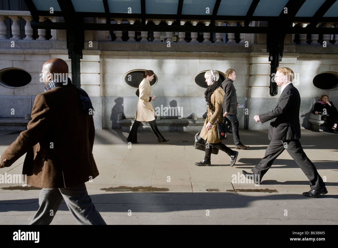 Stadtarbeiter am Bishopsgate in der City of london Stockfoto