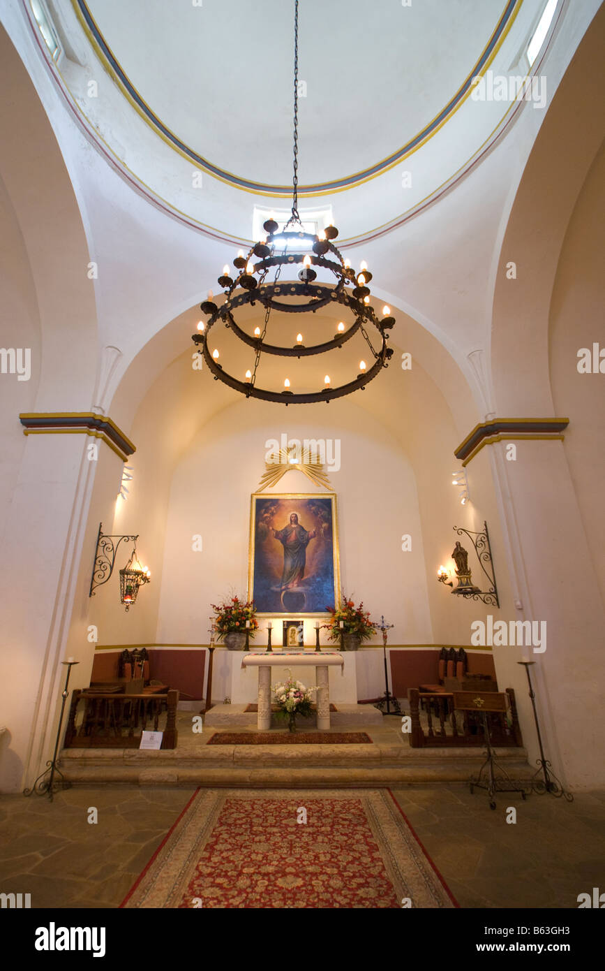 San Antonio-Missionen, Concepcion (AKA Mission der Nuestra Senora De La Purísima Concepción), Kapelle innen Stockfoto