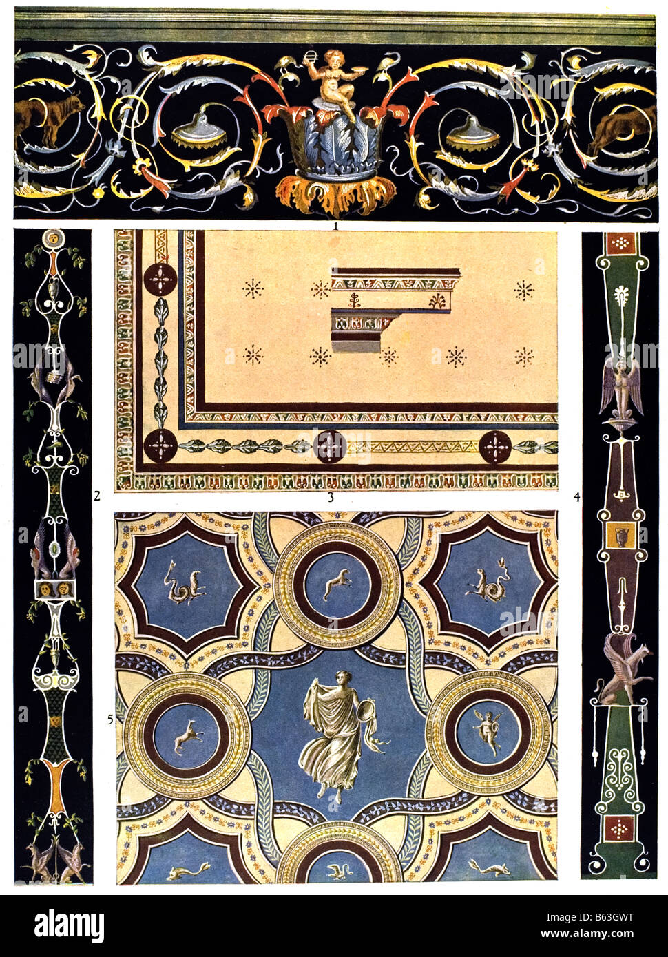 Der römisch-hellenischen Ornament / dekorative Malerei Stockfoto