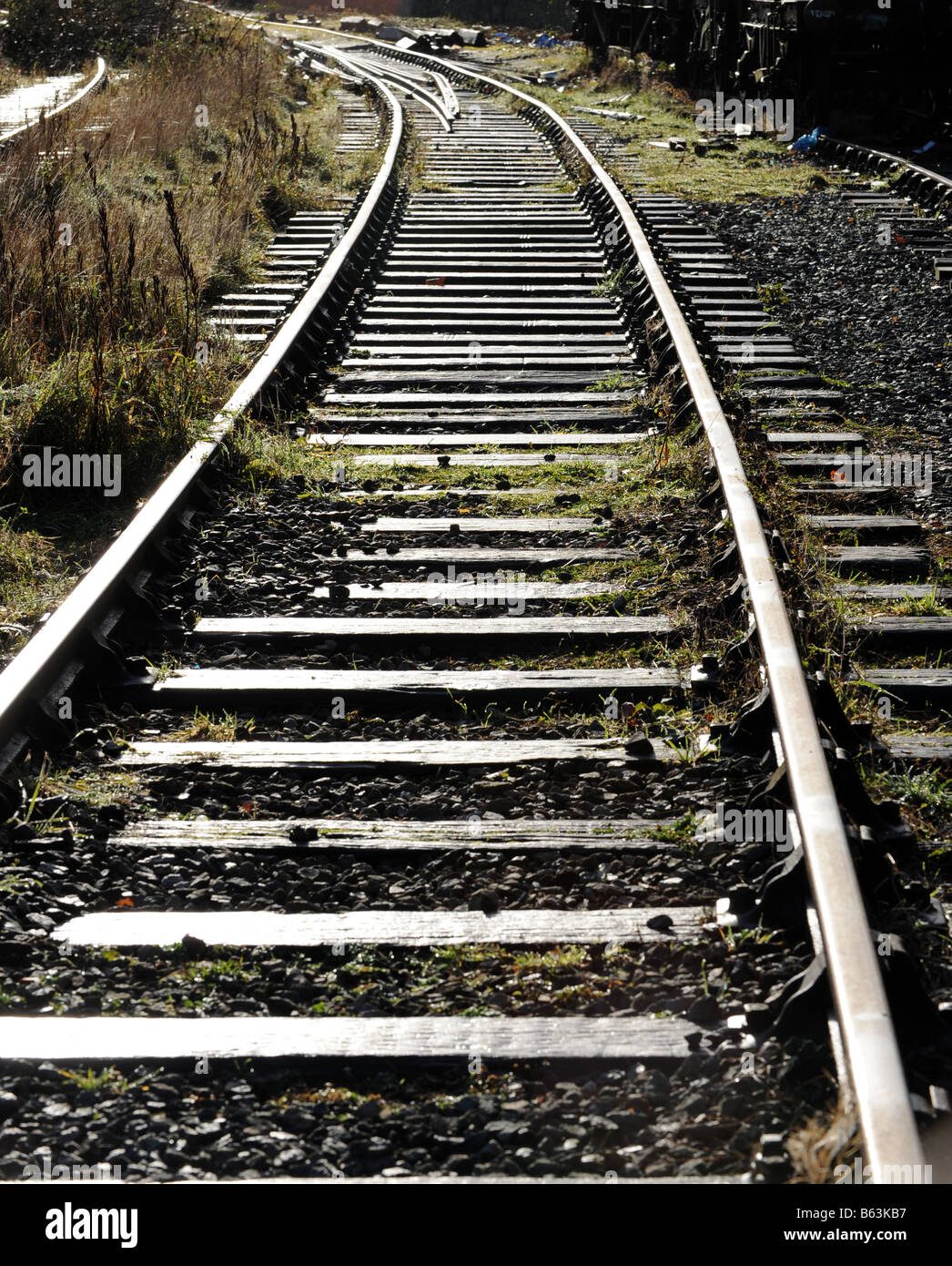 Stillgelegte Bahnstrecke zum Zeilenende Stockfoto