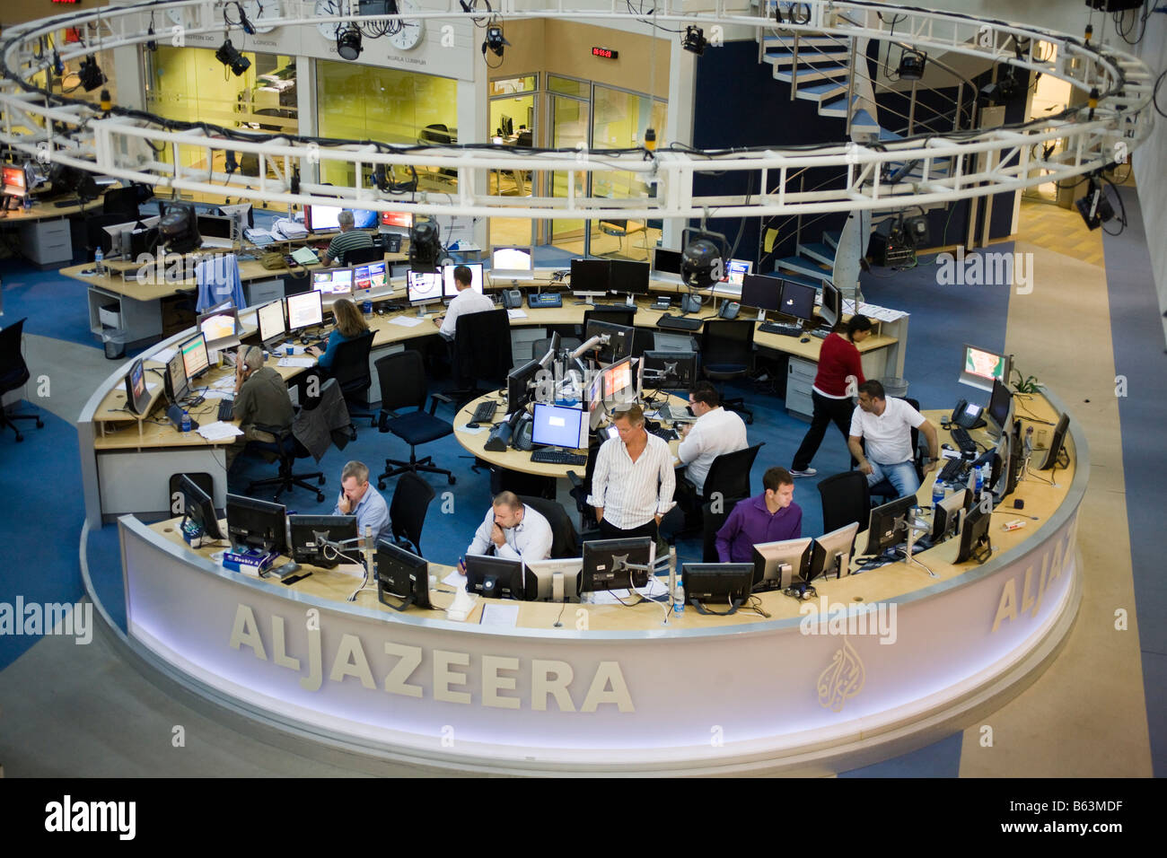 Al Jazeera zentrale englische Kabel TV-Studio, Doha, Katar Stockfoto