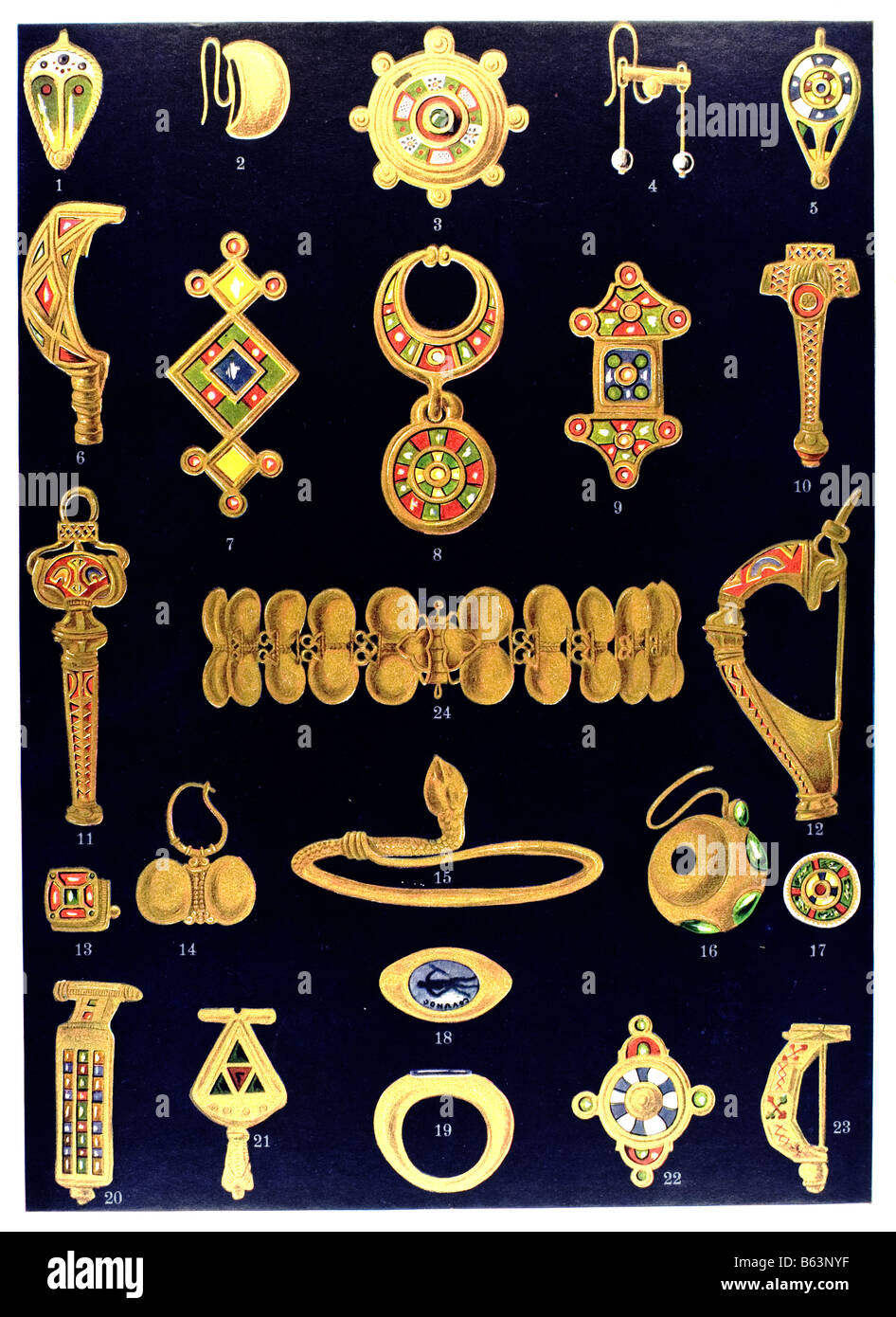 Die römischen Ornament römischen Gold und Emaille Schmuck Stockfotografie -  Alamy