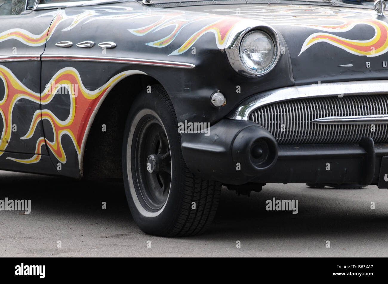 Schwarze Hot-Rod-Auto Stockfoto
