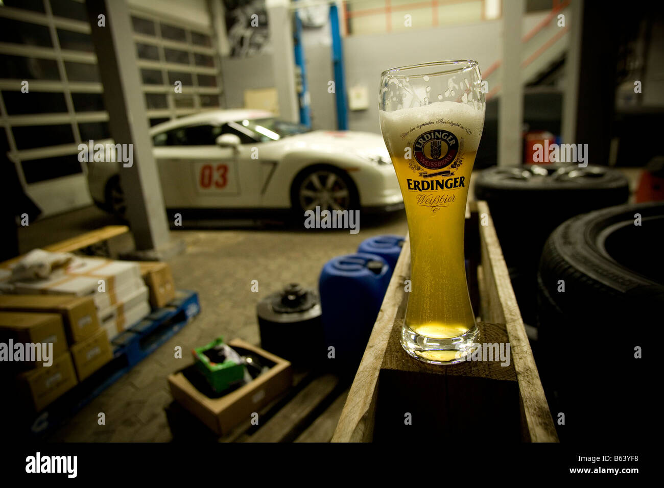 Nissan Gtr garage Stockfoto